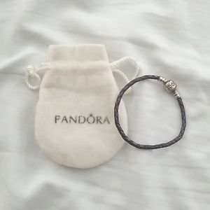 Purple leather Pandora bracelet